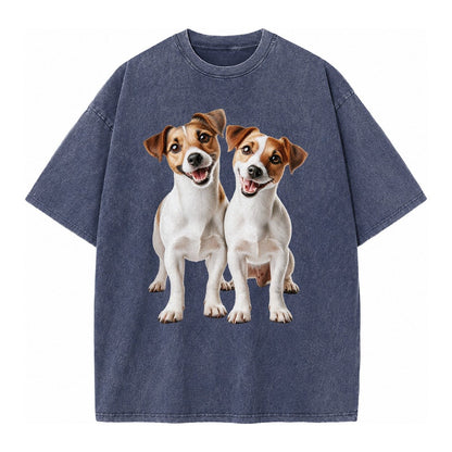 Two Jack Russels Vintage T-shirt – Blue