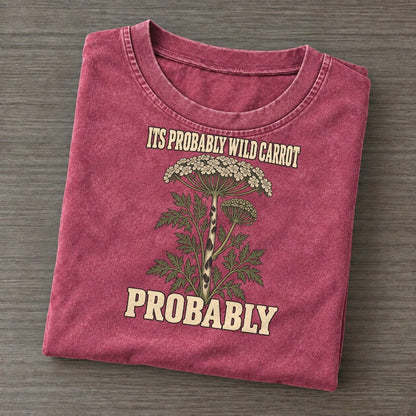 Probably Botanical Warnings Vintage T-shirt – Raspberry