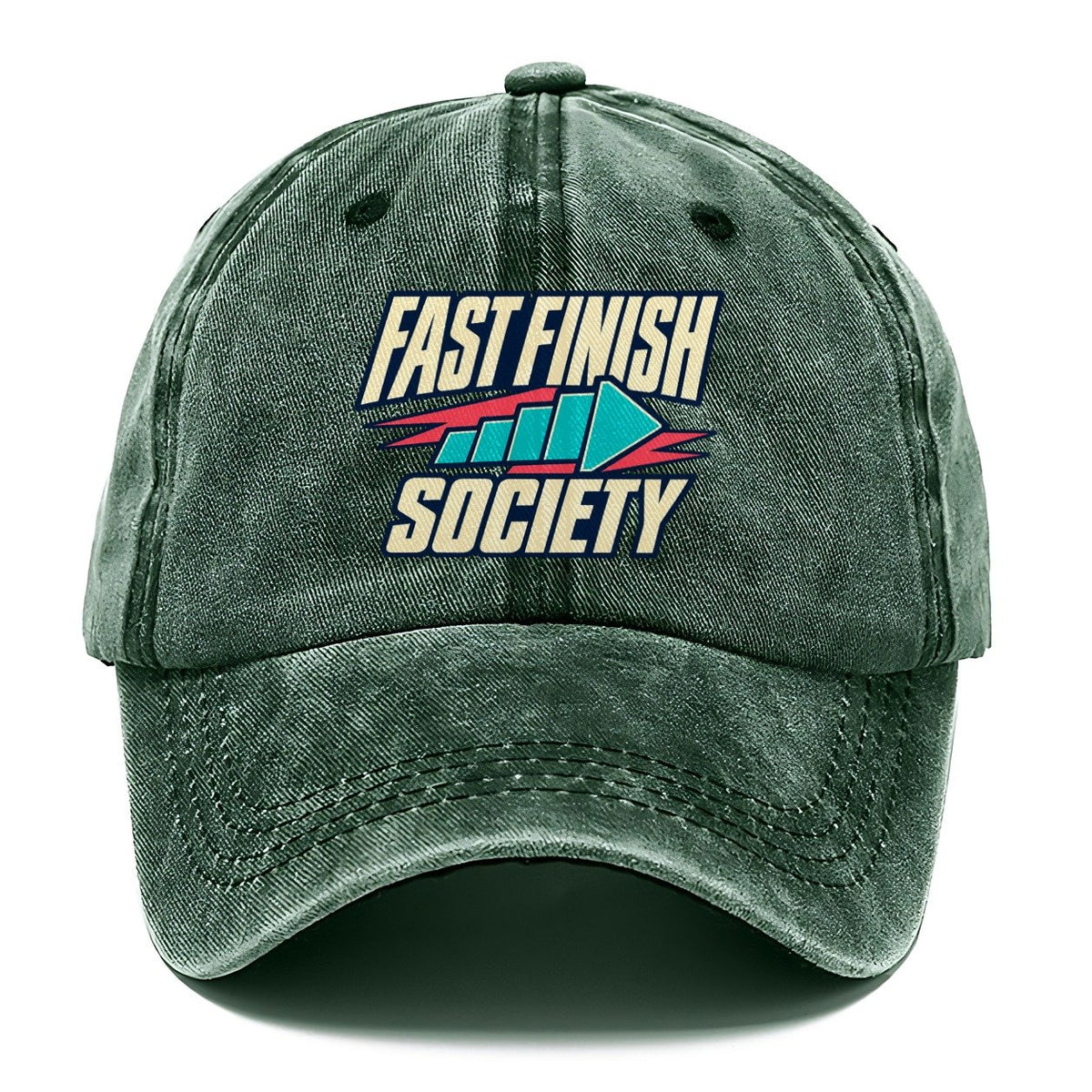 Fast Finish Society 90S Running Clubs Classic Cap – Forest Mist