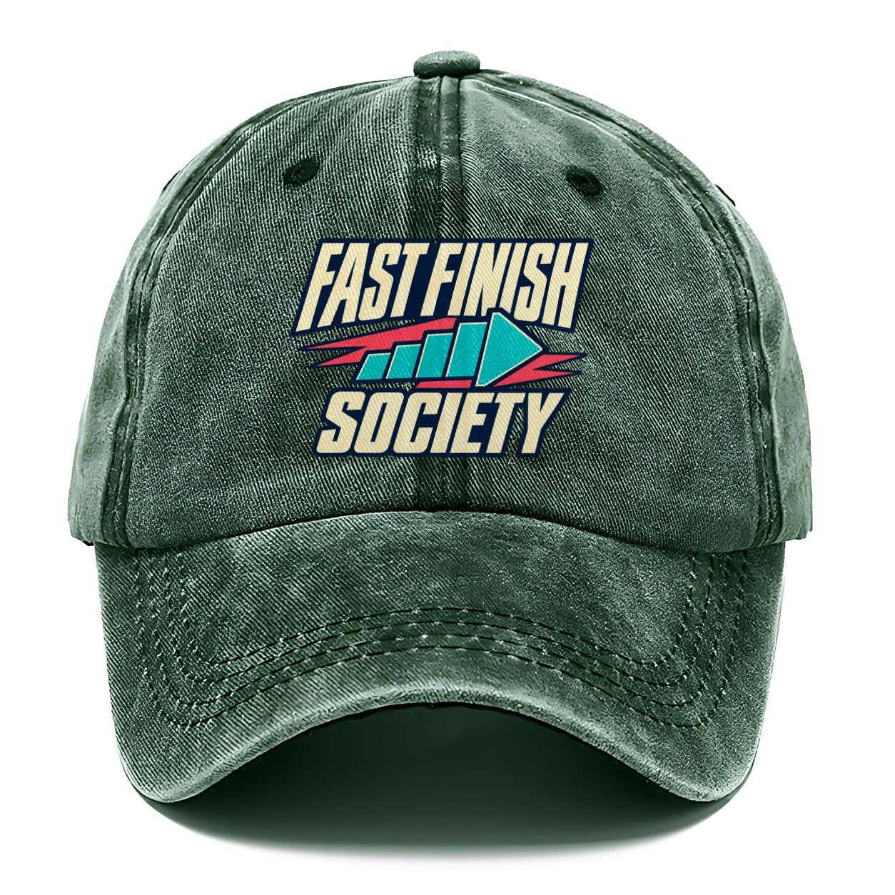 Fast Finish Society 90S Running Clubs Classic Cap – Forest Mist