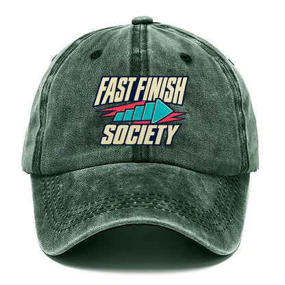 Fast Finish Society 90S Running Clubs Classic Cap – Forest Mist