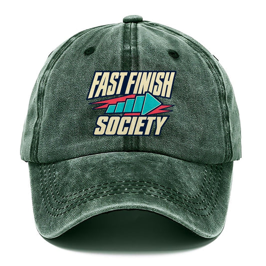 Fast Finish Society 90S Running Clubs Classic Cap – Forest Mist