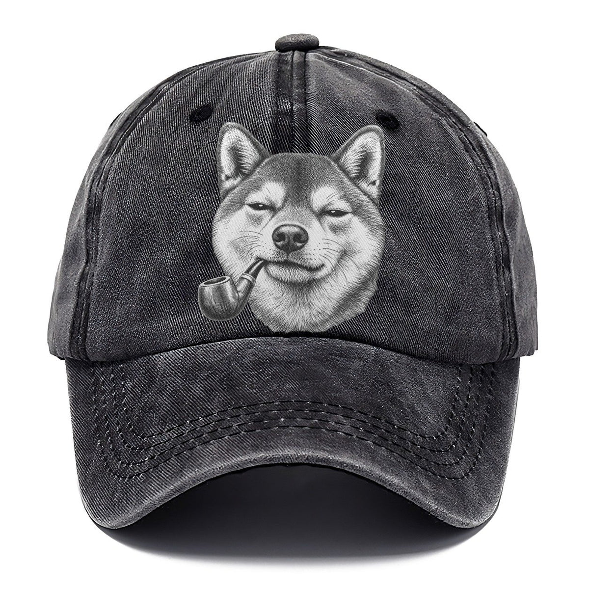 Shiba Inu A Classic Tobacco Pipe Smoking Dogs Smoking Dogs Portraits Classic Cap – Graphite