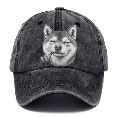 Shiba Inu A Classic Tobacco Pipe Smoking Dogs Smoking Dogs Portraits Classic Cap – Graphite