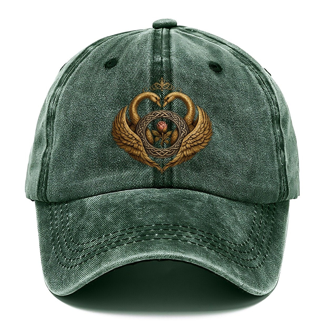 Claddagh Symbol Washed Classic Cap – Forest Mist