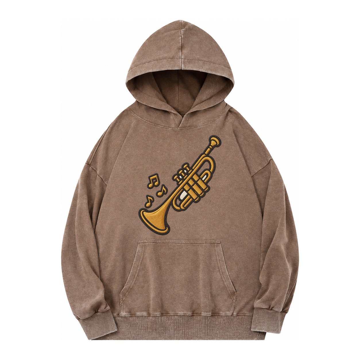 Trumpet Vintage Washed Hoodie – Brown