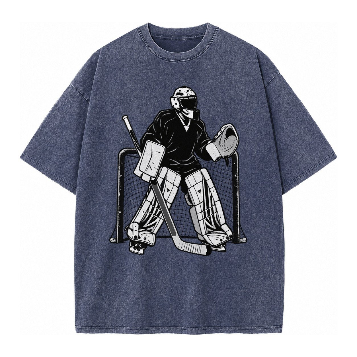 Hockey Goalie Vintage T-shirt – Blue