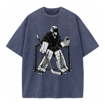Hockey Goalie Vintage T-shirt – Blue