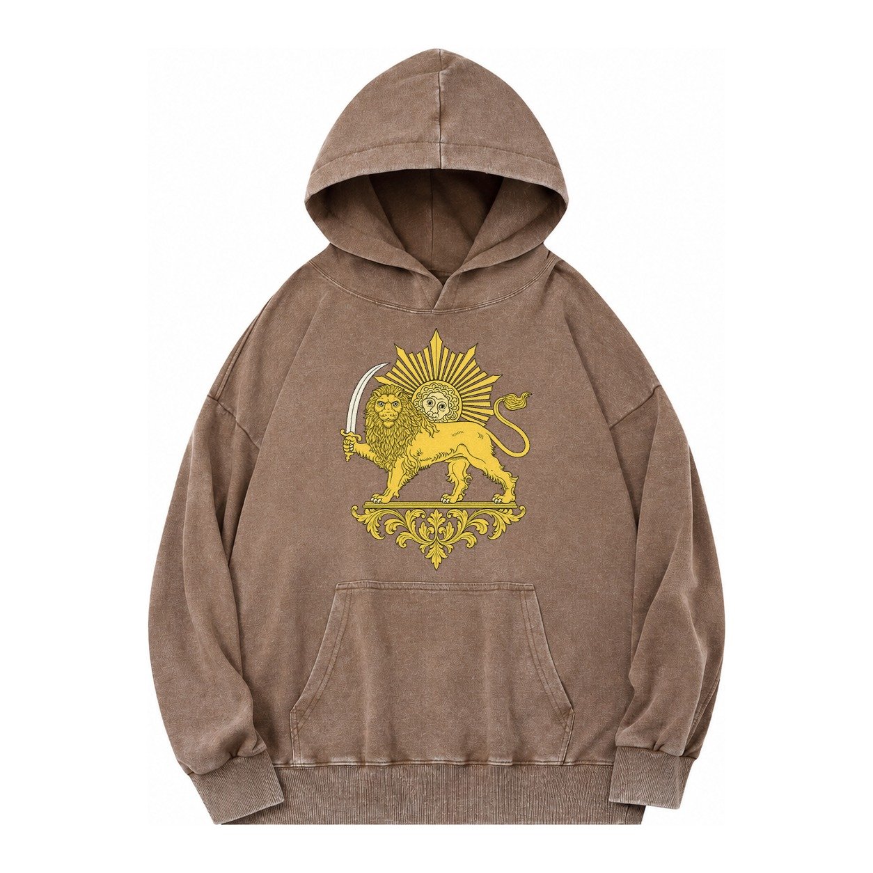Shir O Khorshid Vintage Washed Hoodie – Brown