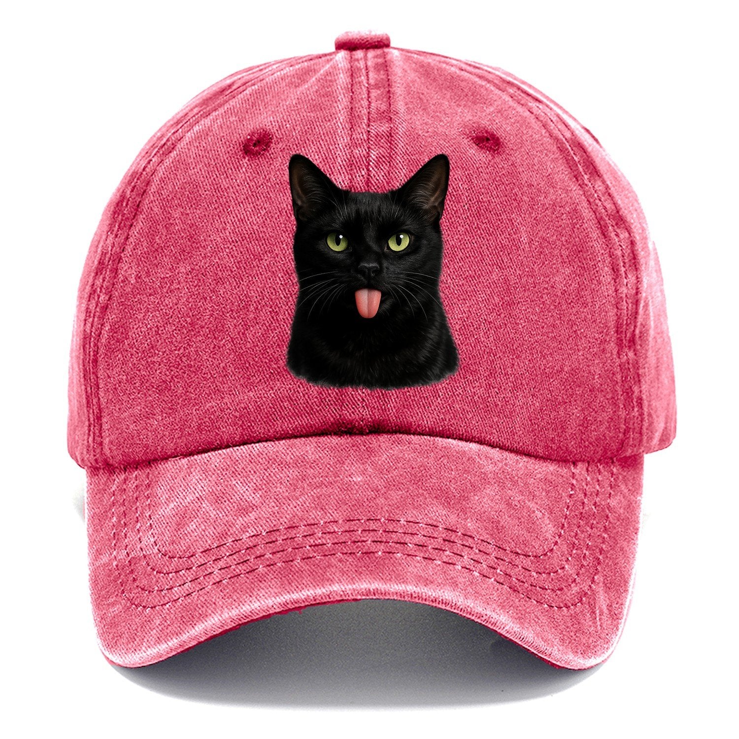 Premium Silly Black Cat Classic Cap – Pomegranate Blush