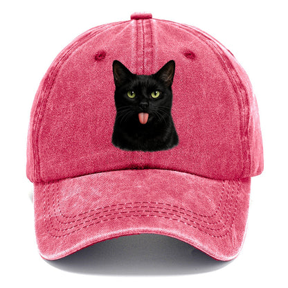 Premium Silly Black Cat Classic Cap – Pomegranate Blush