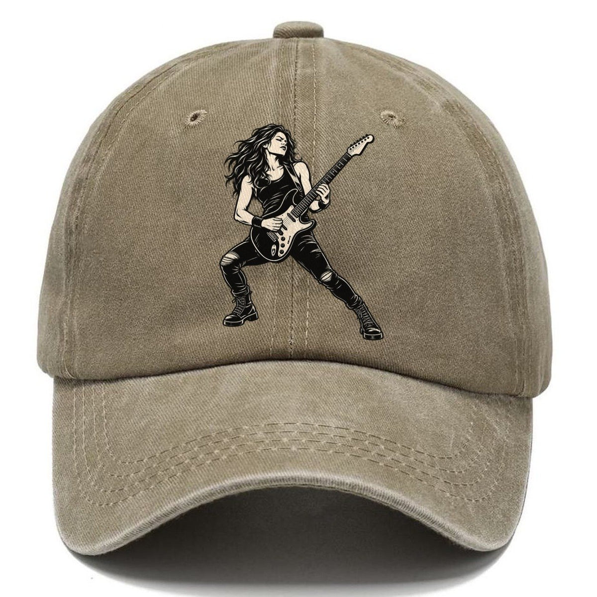 Electric Guitar Bent Note Global Music Ink Figures Classic Cap – Warm Sand