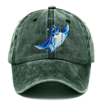 Manta Ray Upward Glide Sea Sprite Classic Cap – Forest Mist