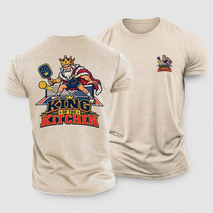 King Of The Kitchen Pickleball Life Cotton T-Shirt – Sand
