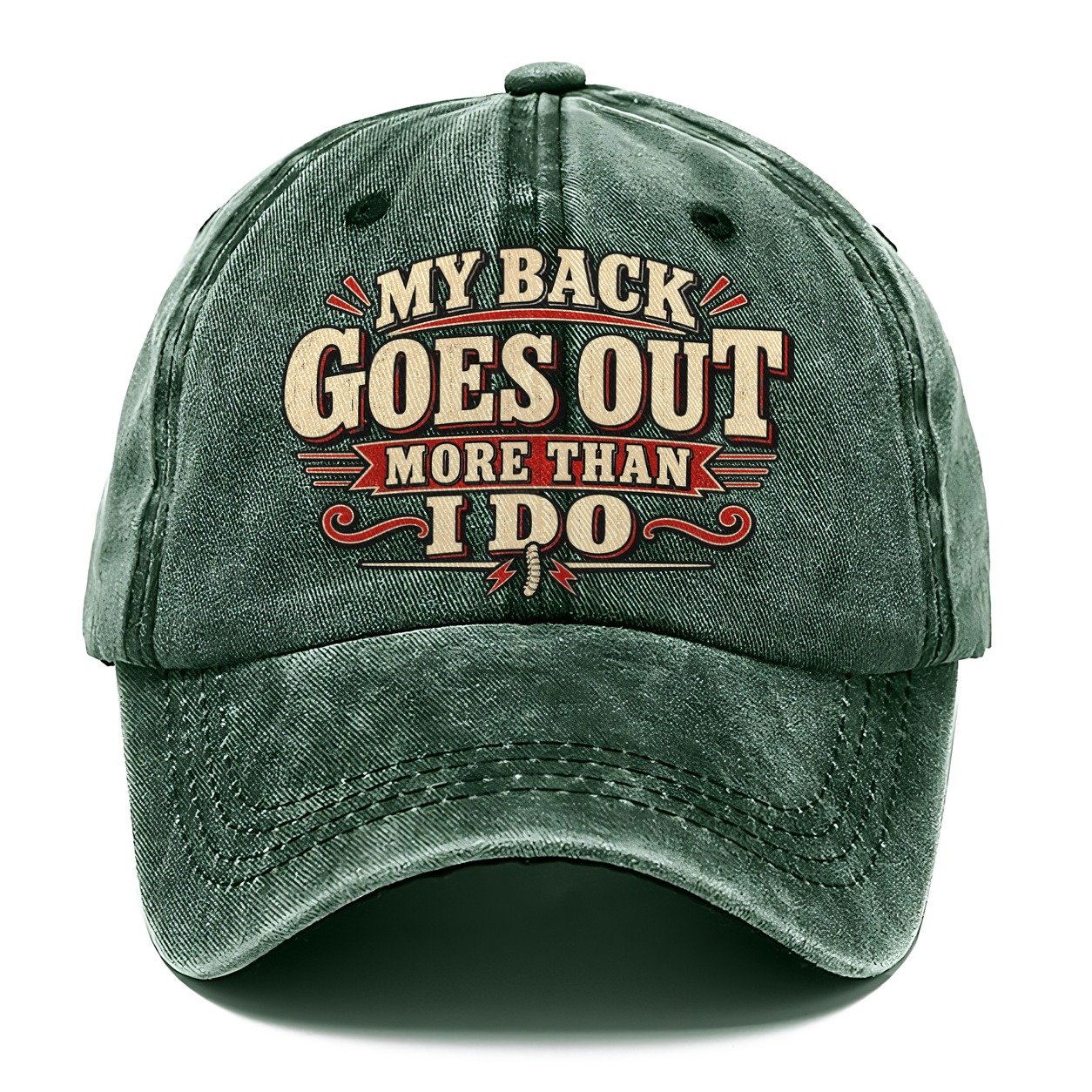 My Back Goes Out More Than I Do American Wit Classic Cap – Forest Mist
