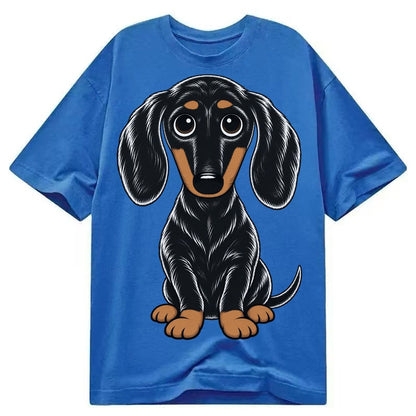 Retro Dachshund Classic T-shirt – Blue