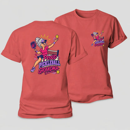 Proud Pickleball Grandma Pickleball Life Women's Cotton T-Shirt – Coral Red