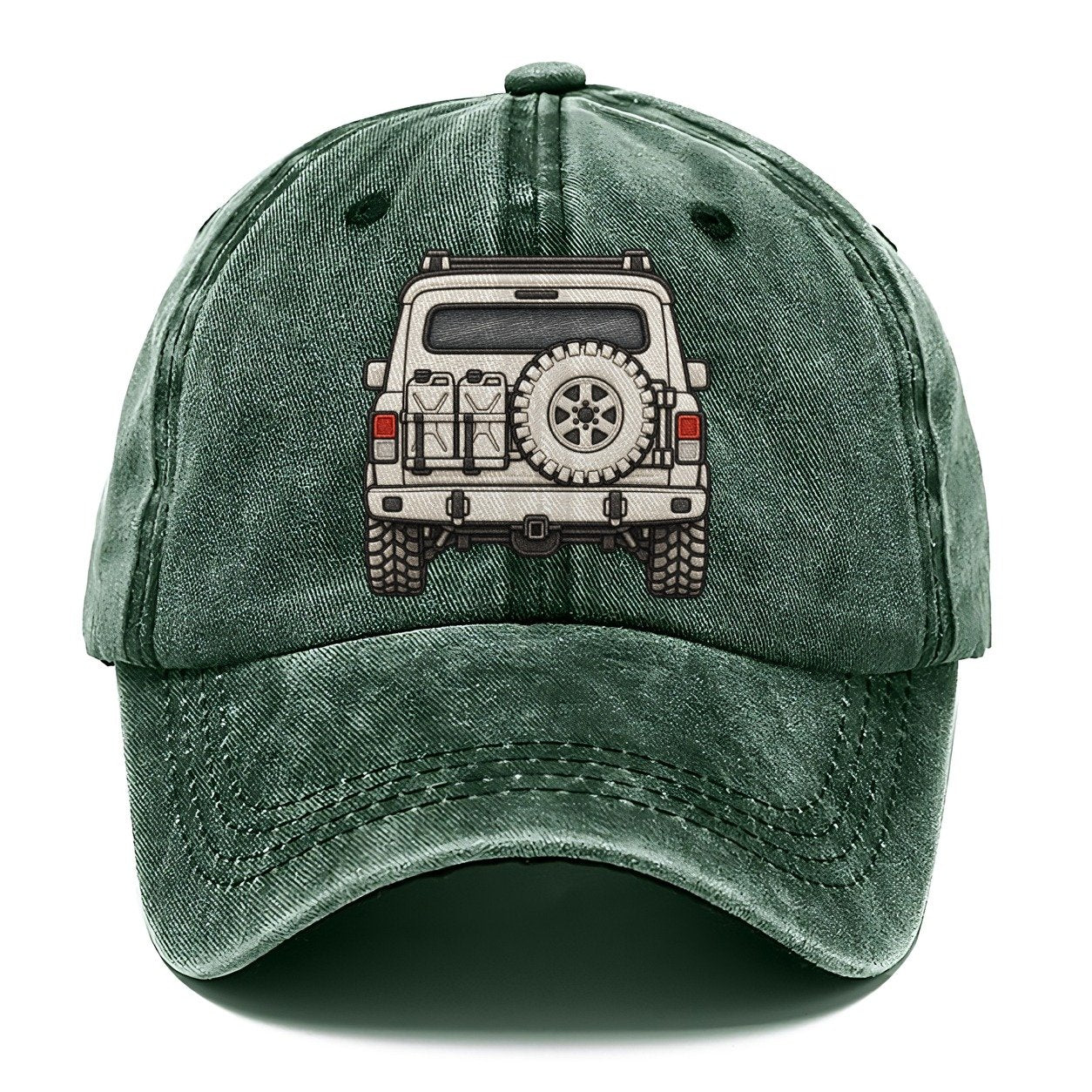 Trail Wagon Tailgate With Spare And Fuel Cans Off Roading And Overlanding Classic Cap – Forest Mist