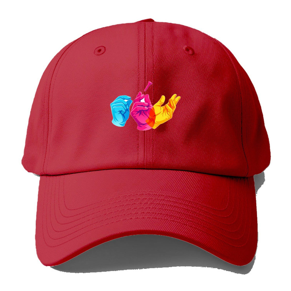 Golf Tee Hand Signs Baseball Cap – Red