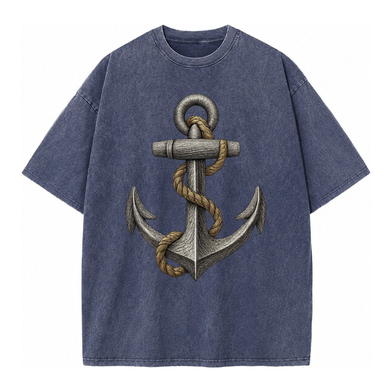 Anchor And Rope Vintage T-shirt – Blue