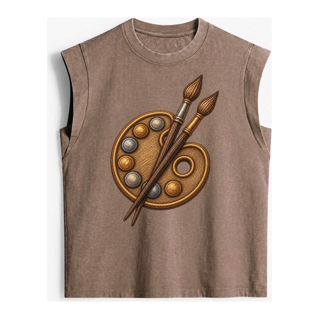 Artist Palette Vintage Washed Tank – Brown