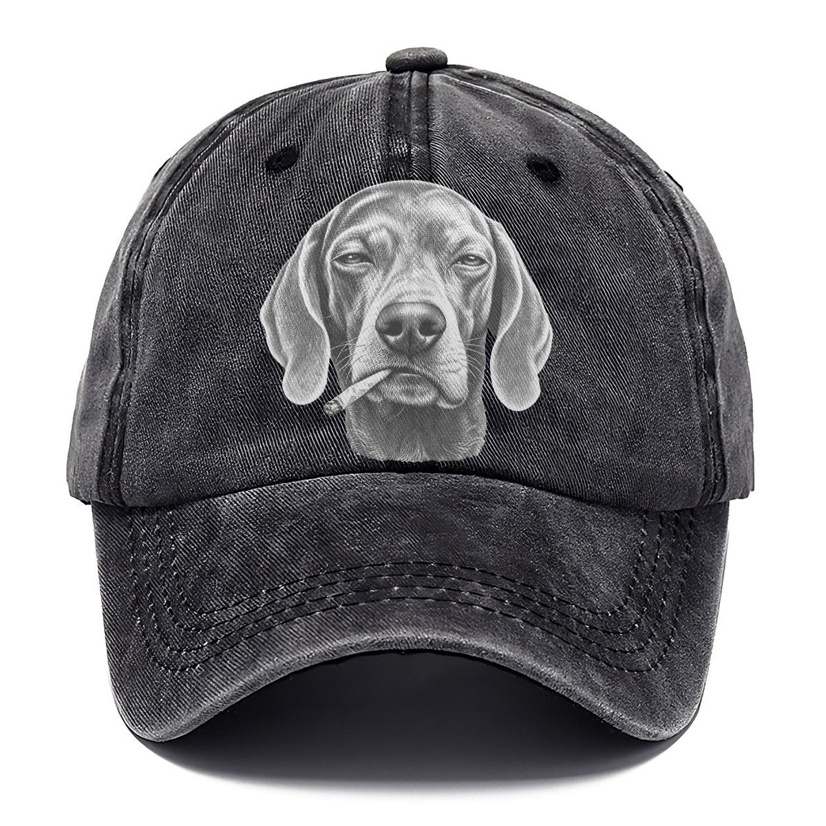 Weimaraner A Loosely Hand Rolled Cigarette Smoking Dogs Smoking Dogs Portraits Classic Cap – Graphite