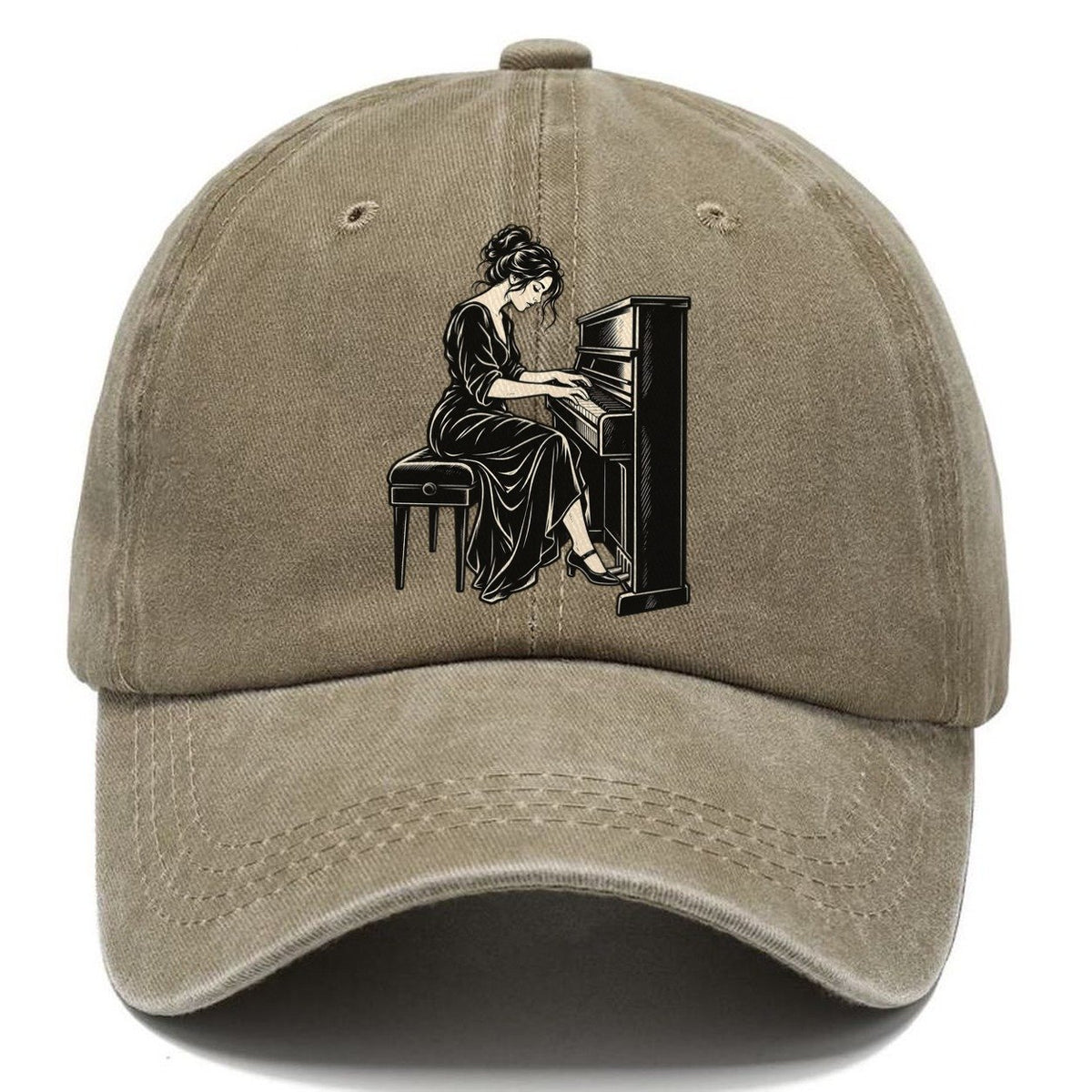 Pianist Flowing Arpeggio Global Music Ink Figures Classic Cap – Warm Sand