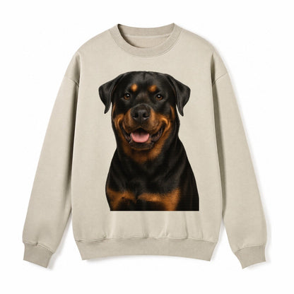 Rottweiler Powerful Guardian Fleece Sweatshirt – Light Khaki