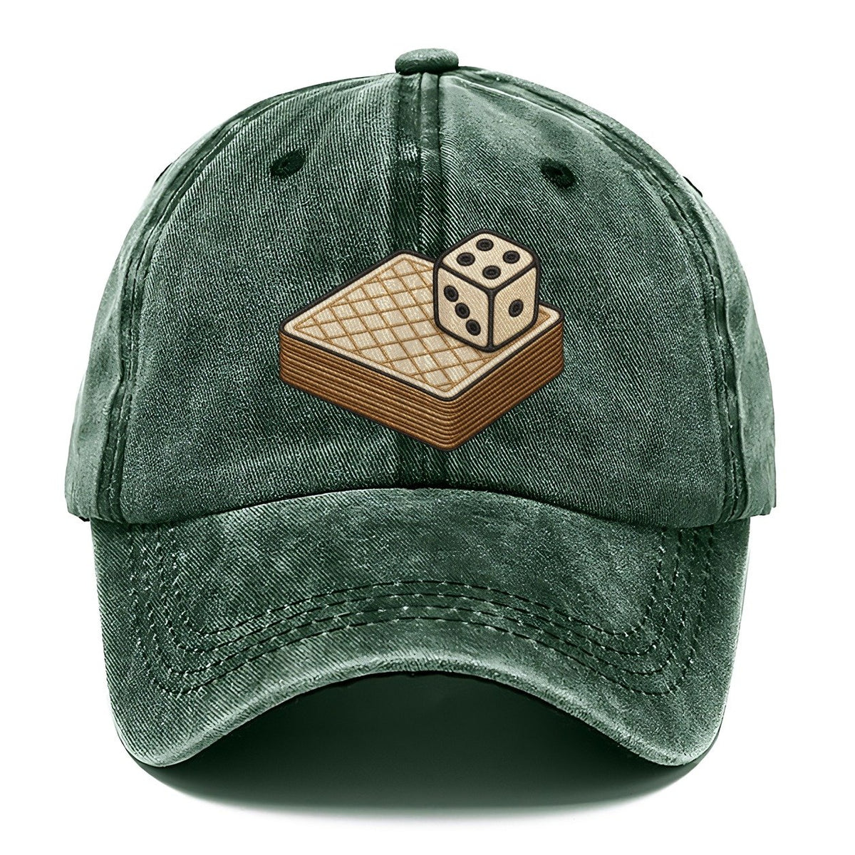 Face Down Card Deck With A Die On Top Board Games Classic Cap – Forest Mist