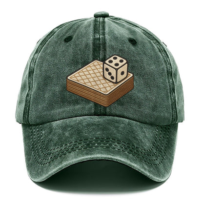 Face Down Card Deck With A Die On Top Board Games Classic Cap – Forest Mist