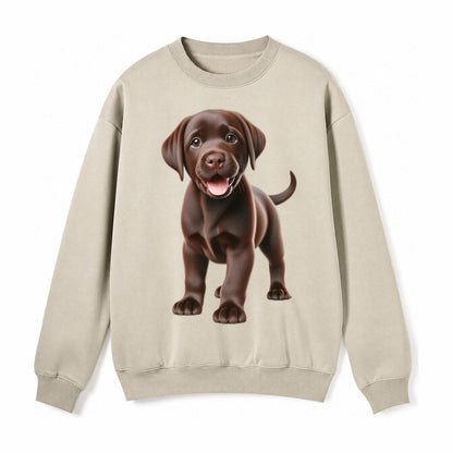 Chocolate Labrador Fleece Sweatshirt – Light Khaki