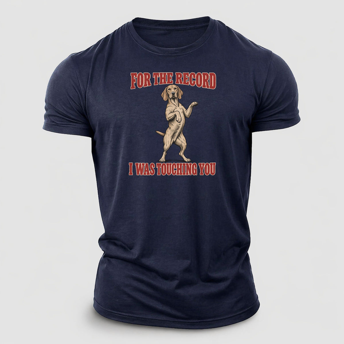 Vizsla Dog Declarations Cotton T-Shirt – Navy