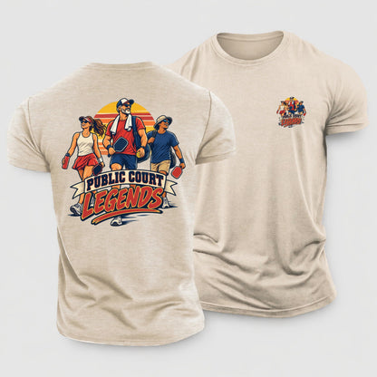 Public Court Legends Pickleball Life Cotton T-Shirt – Sand