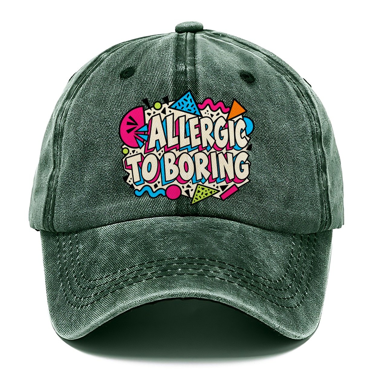 Allergic To Boring Crazy Styles Classic Cap – Forest Mist
