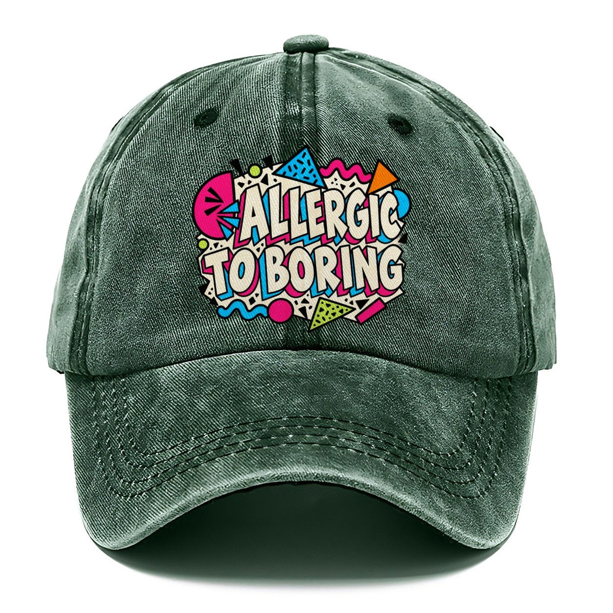 Allergic To Boring Crazy Styles Classic Cap – Forest Mist
