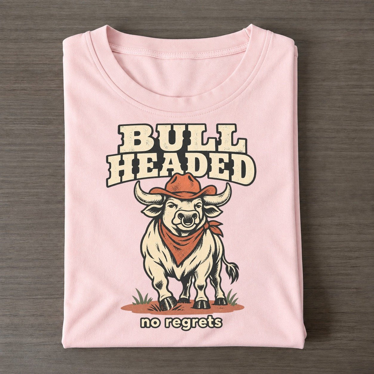 Bull Headed Cowboy Critters Classic T-shirt – Pink
