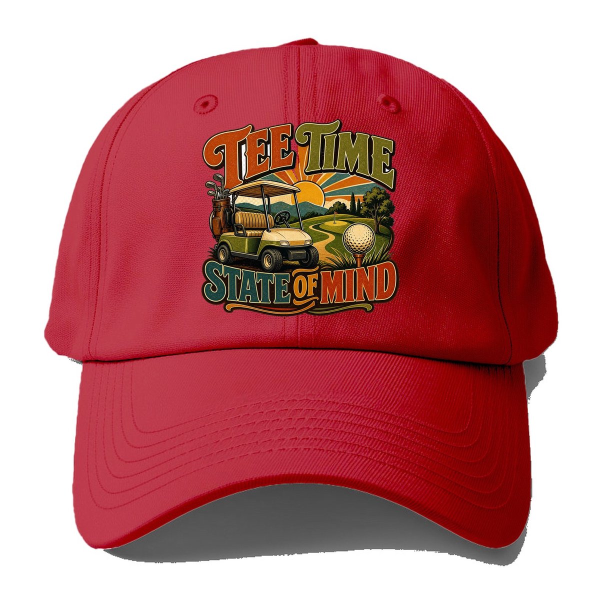 Tee Time State Of Mind Baseball Cap – Red