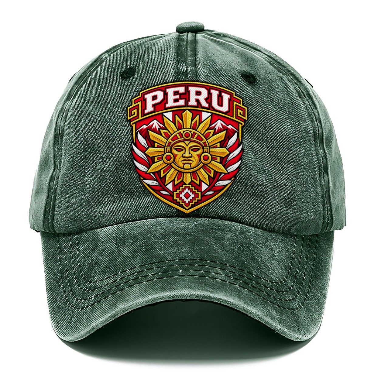 Peru Retro Badge Country Logos Classic Cap – Forest Mist