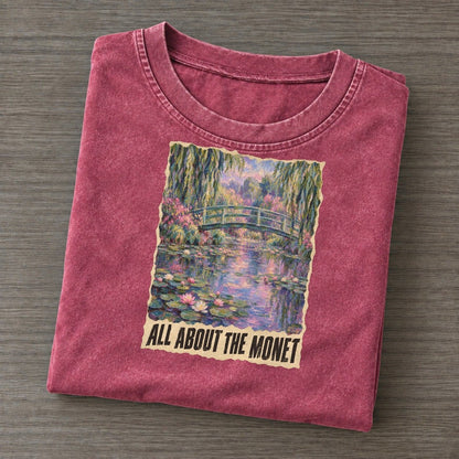 All About The Monet Lily Pond Art Pun Vintage T-shirt – Raspberry
