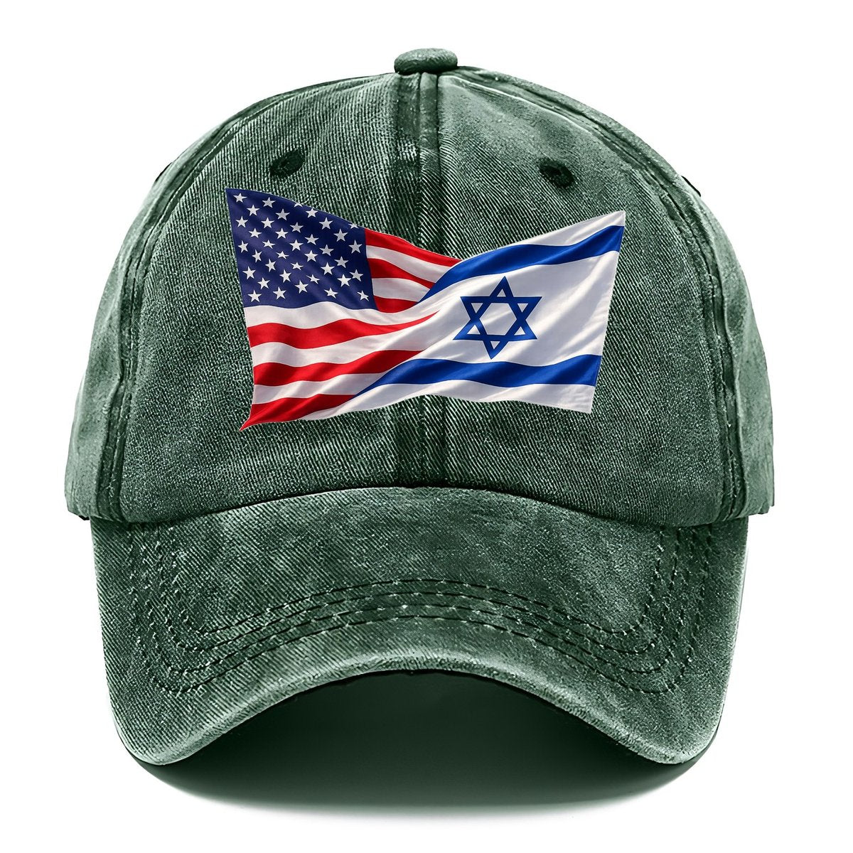 US Israel Waving Flags Alliance Classic Cap – Forest Mist