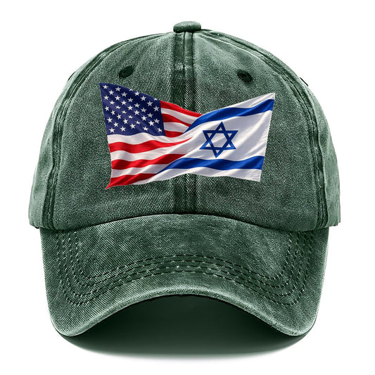 US Israel Waving Flags Alliance Classic Cap – Forest Mist