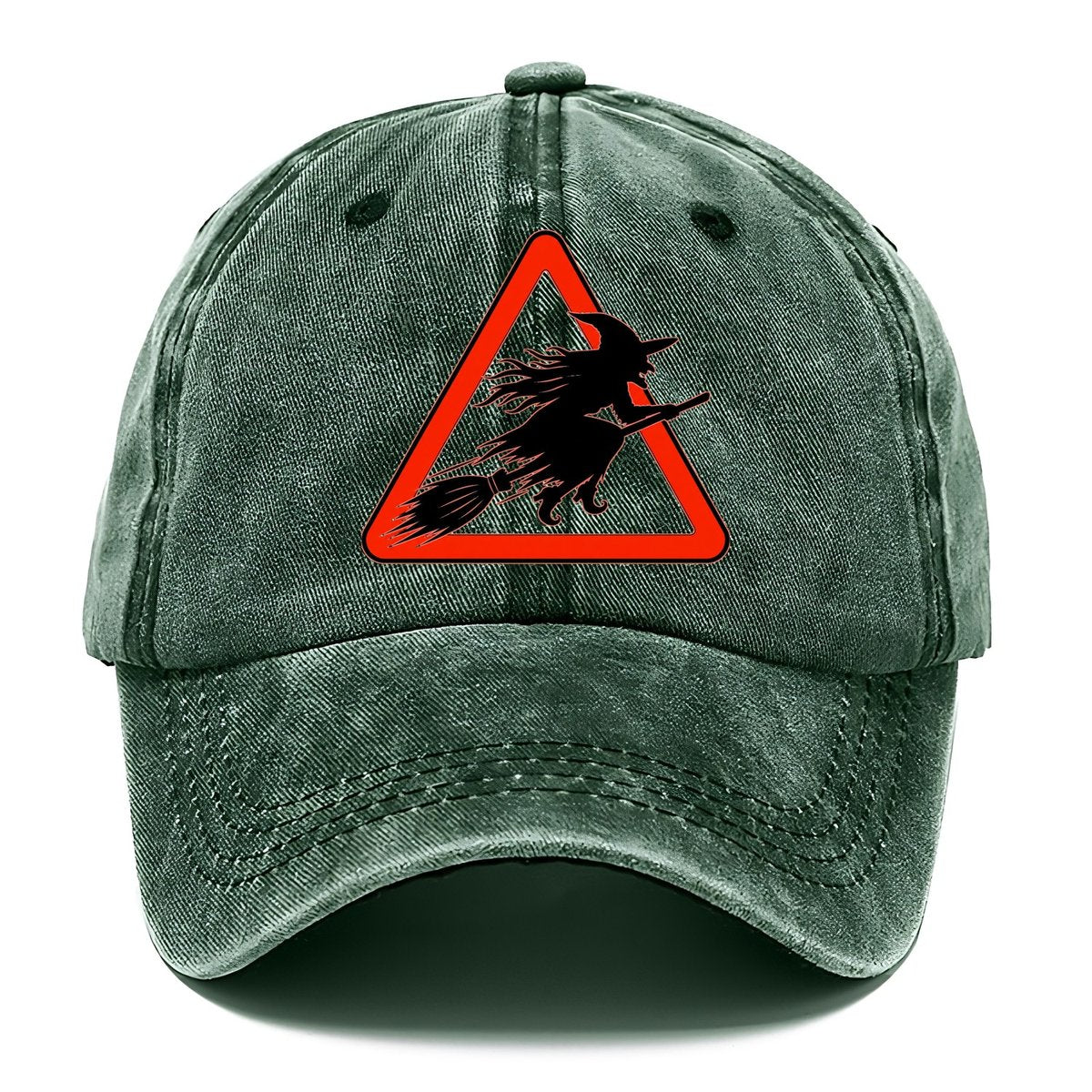 Witch Crossing Warning Sign Classic Cap – Forest Mist
