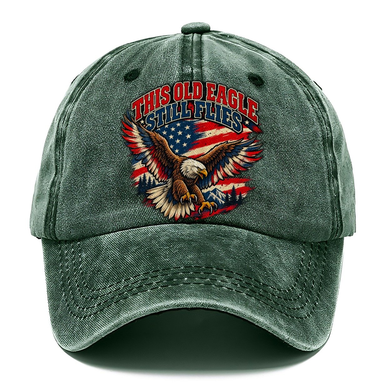 This Old Eagle Still Flies Old Man Strong Classic Cap – Forest Mist
