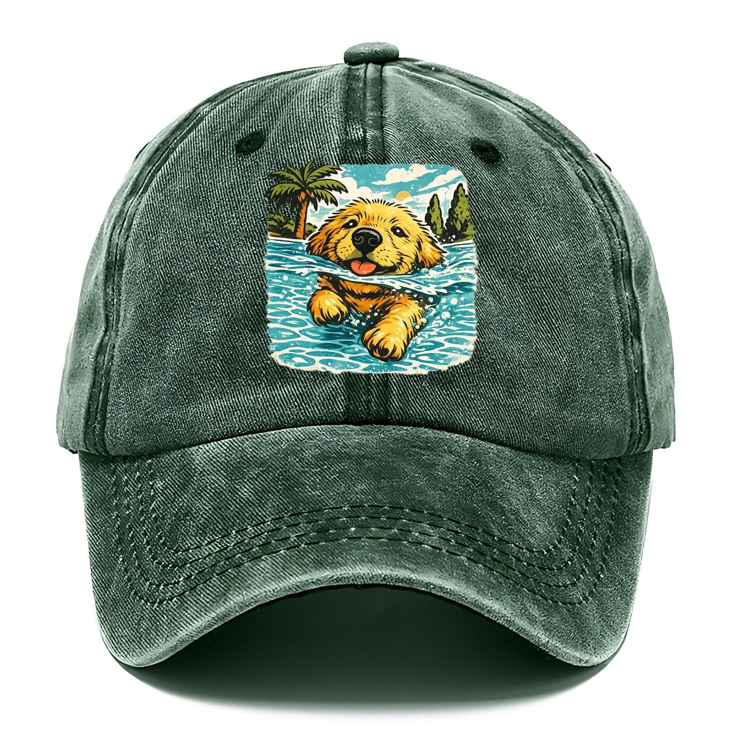 Golden Retriever Pool Pup Classic Cap – Forest Mist