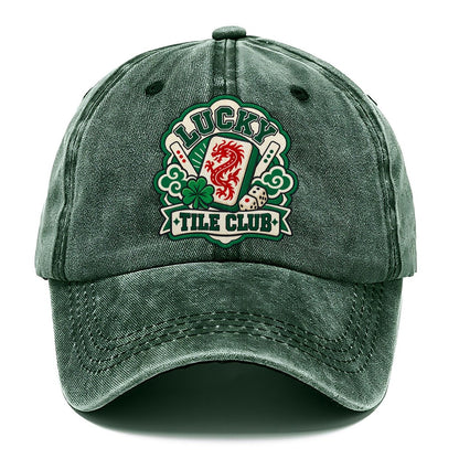 Lucky Tile Club Mahjong Game Night Classic Cap – Forest Mist