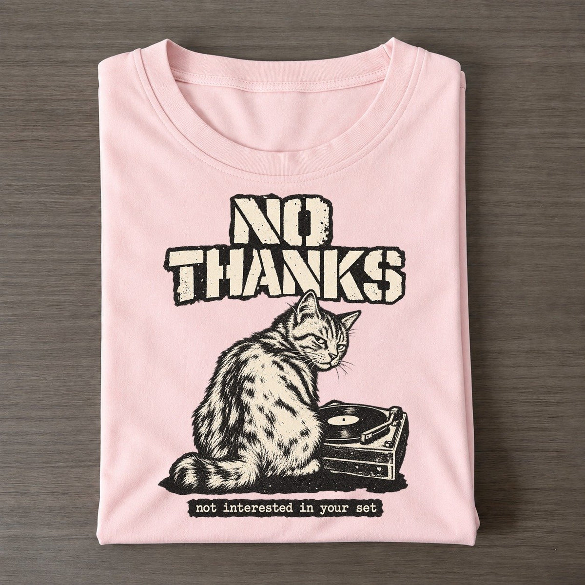 No Thanks Alley Cat Records Classic T-shirt – Pink