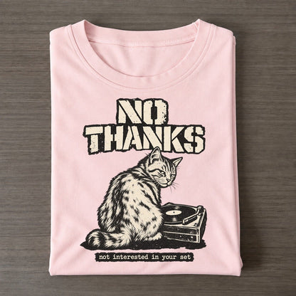 No Thanks Alley Cat Records Classic T-shirt – Pink