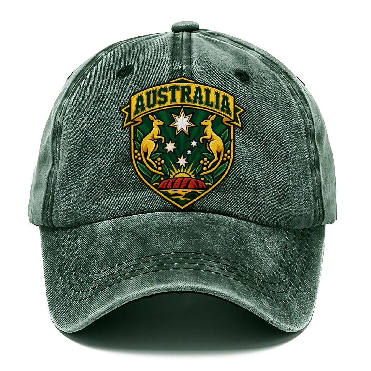 Australia Retro Badge Country Logos Classic Cap – Forest Mist