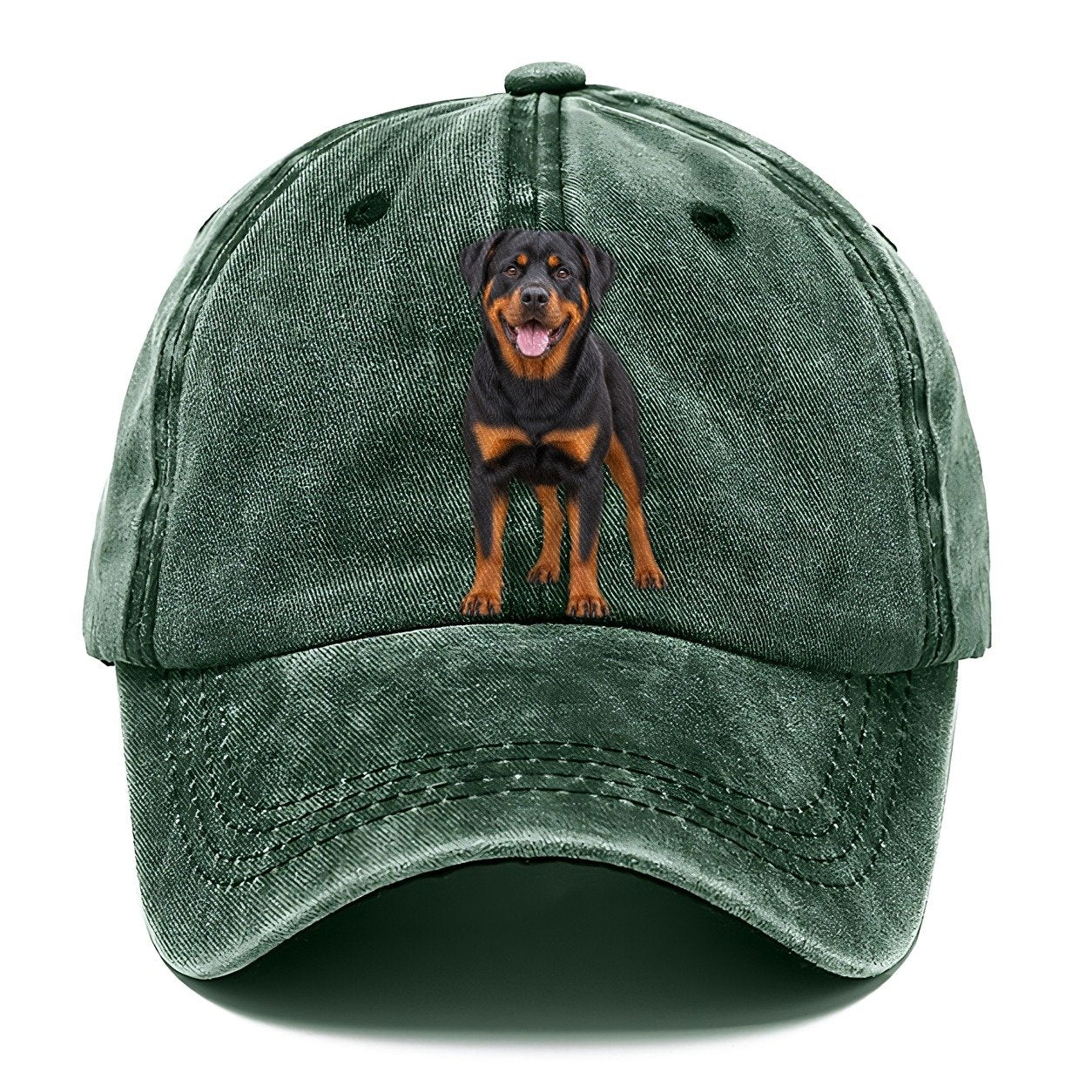 Rottweiler Standing Top Breeds Classic Cap – Forest Mist