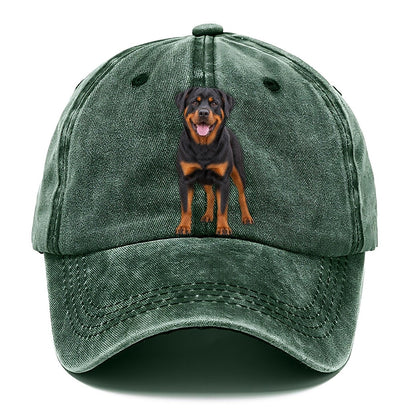 Rottweiler Standing Top Breeds Classic Cap – Forest Mist
